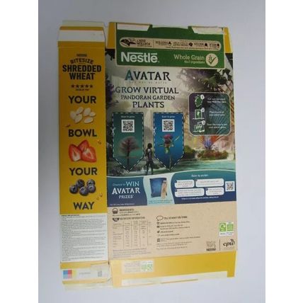 Nestle Shredded Wheat 2022 AVATAR Empty Cereal Box 625g Box only