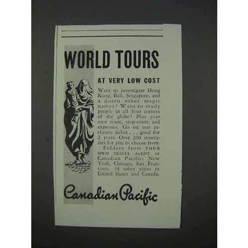 1935 Canadian Pacific Cruise Ad - World Tours