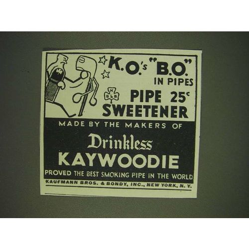 1935 Kaufmann Bros. & Bondy Pipe Sweetener Ad - K.O.'s B.O.