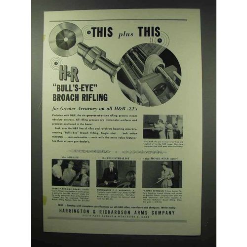 1950 Harrington & Richardson Gun Ad - Walter Brennan