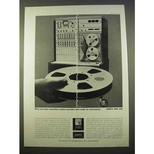 1963 Ampex DAS-100 Magnetic Tape Data Acquisition Ad