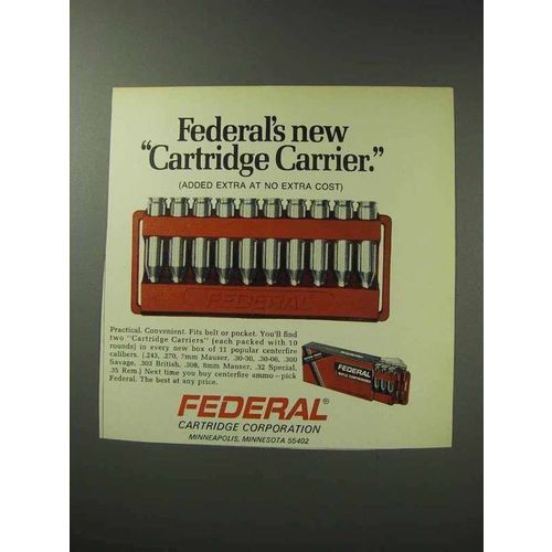 1971 Federal Rifle Cartridges Ad - Cartridge Carrier