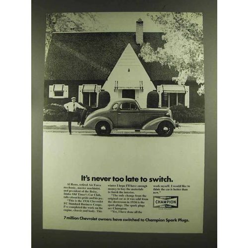1972 Champion Spark Plugs Ad - Never Too Late