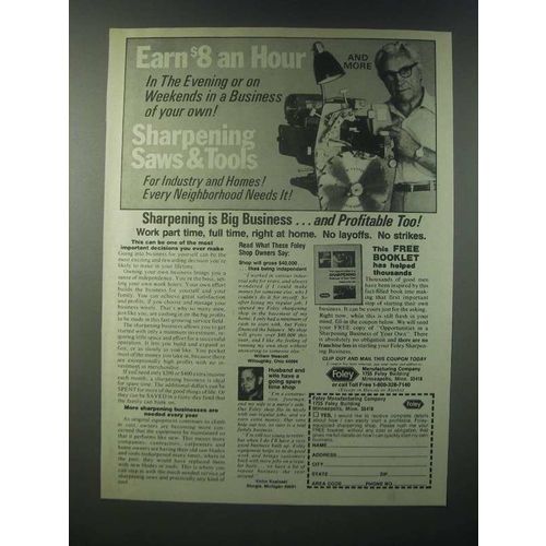 1979 Foley Manufacturing Co. Ad - Earn $8 an Hour