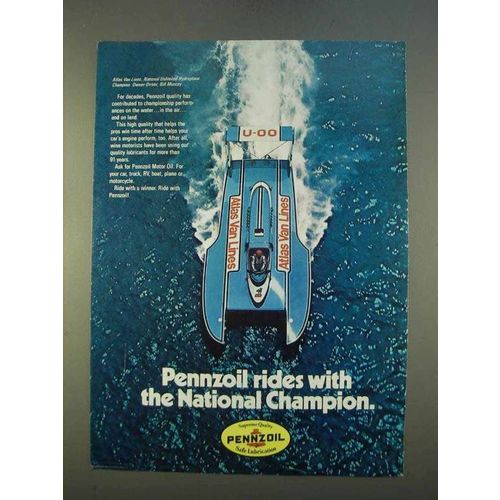 1979 Pennzoil Oil Ad - Atlas Van Lines Hydroplane