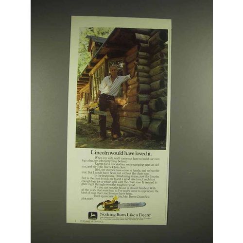 1980 John Deere Chainsaw Ad - Lincoln Would Love