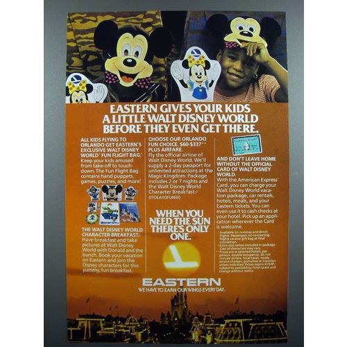 1981 Eastern Air Lines Ad - A Little Walt Disney World