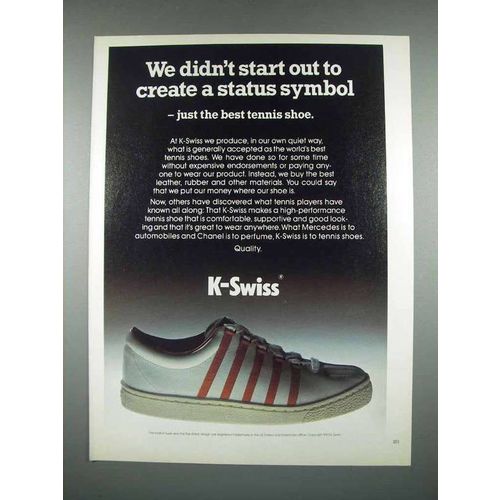 1983 K-Swiss Tennis Shoes Ad - Create a Status Symbol