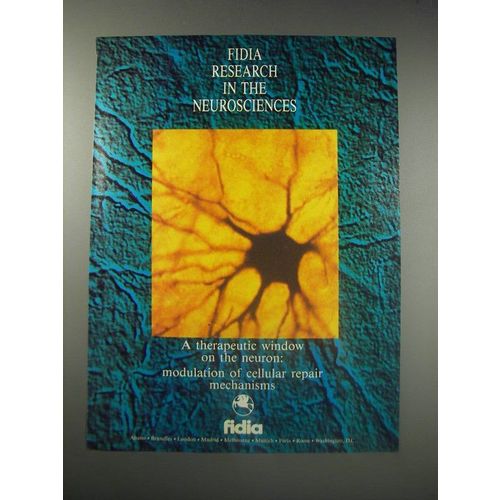 1990 Fidia Pharma Ad - Fidia research in the neurosciences