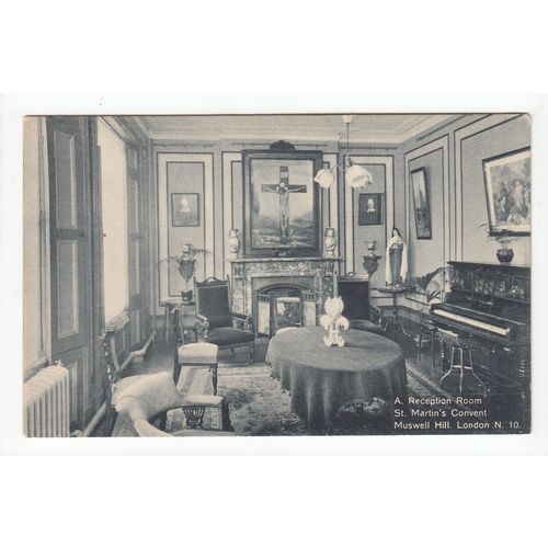 A Reception Room St Martin's Convent Muswell Hill Postcard London