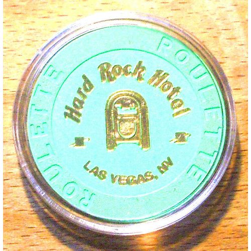 Hard Rock Casino ROULETTE Chip - Green - Jukebox - LAS VEGAS, Nevada