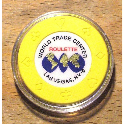 World Trade Center Casino - ROULETTE Chip - Yellow - LAS VEGAS, Nevada
