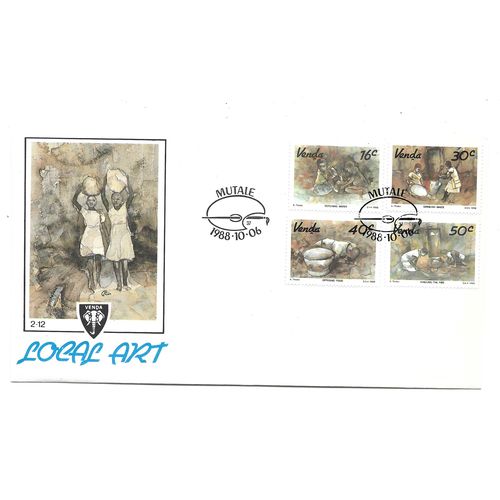 SthAfrica.Venda.Watercolours by Kenneth Thabo set of 4.First Day Cover.Mar20