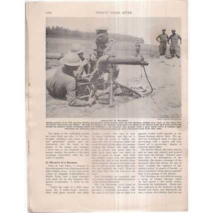 MACHINE-GUNNERS, 77th AMERICAN DIVISION 1918 WW1 photograph from magazine.