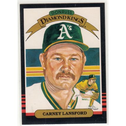 1985 Donruss baseball card 8 Carney Lansford Diamond King