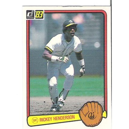 1983 Donruss Rickey Henderson baseball card #35 – Athletics