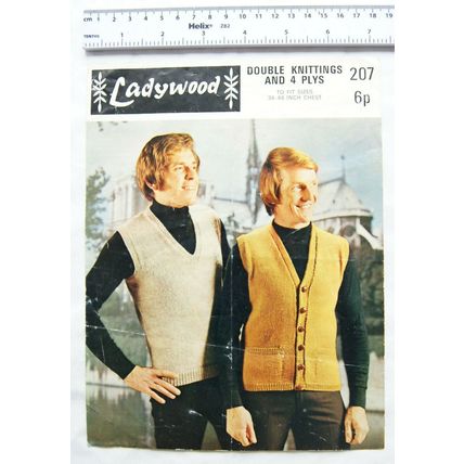 Vintage: Ladywood 207 sweater & waistcoat, DK or 4 ply