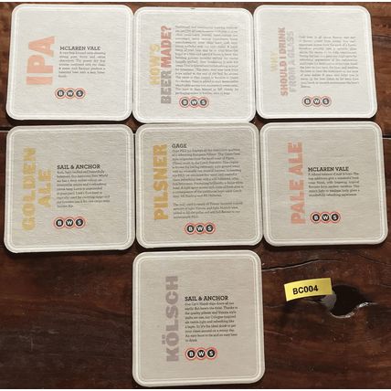 7 Older Beer Coasters - BWS Craft Beer Series
