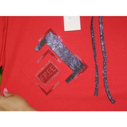 Red woman top size 20 rhinestones pocket. 271