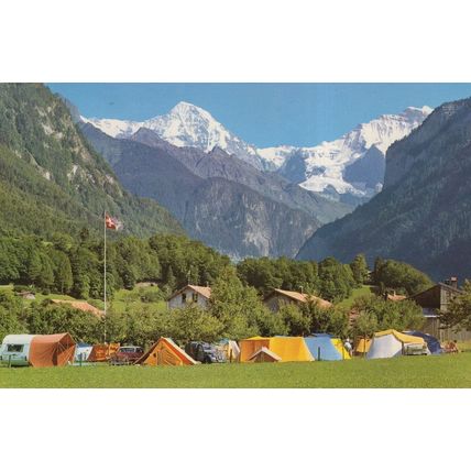 Camping Oberei Wilderswil Switzerland Tents Postcard