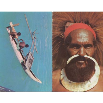 New Guinea African Dug Out Canoe Lake Postcard