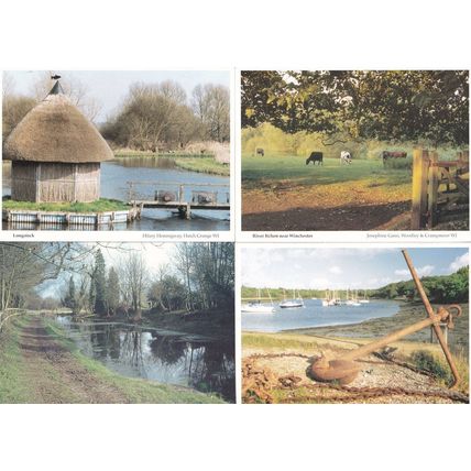 Hampshire Womens Institute Longstock Itchen Greywell 4x River Postcard s