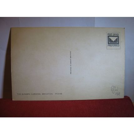 SUNKEN GARDENS, BRIGHTON SUSSEX unused postcard dated 1969 =
