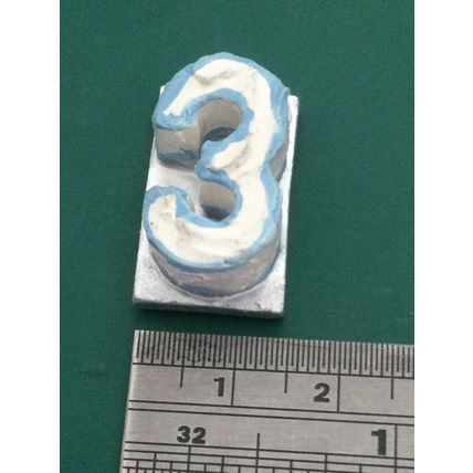 '3' Celebration Cake Blue 1:12th scale miniature