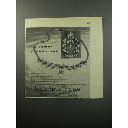 1955 Black, Starr & Gorham Jewelry Ad - One Jewel stands out