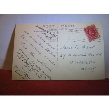 LAND'S END, CORNWALL used vintage postcard RP 1935 pm #