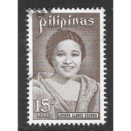 PHILIPPINES 19?? JOSEFA LLANES ESCODA 15s USED ENGRAVED STAMP