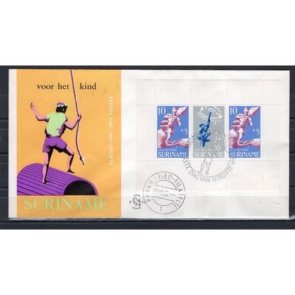 Surinam 1969 FDC E71 block 3v Child Care
