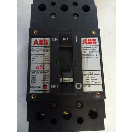 ABB ES,20A,ABB MF726789,3P,AS LR90467 CU7AL,UXAB 727131 R 103 CIRCUIT BREAKER,EB