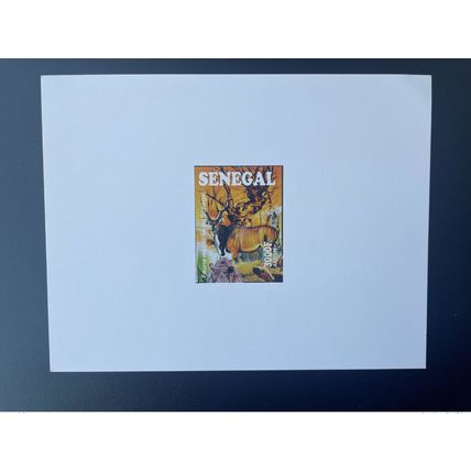 Sénégal 2015 Mi. Bl. 109 Epreuve Luxe Faune menacée éléphants birds Oiseaux