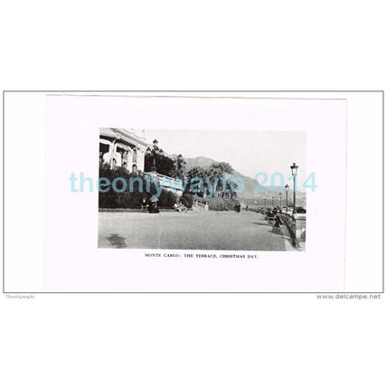 MONTE CARLO, THE TERRACE, CHRISTMAS DAY, FRANCE, PHOTO BOOK ILLUSTRATION, 1921