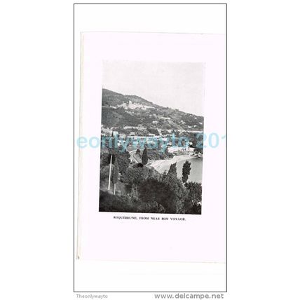 ROQUEBRUNE, FROM NEAR BON VOYAGE, FRANCE, PHOTO BOOK ILLUSTRATION, 1921
