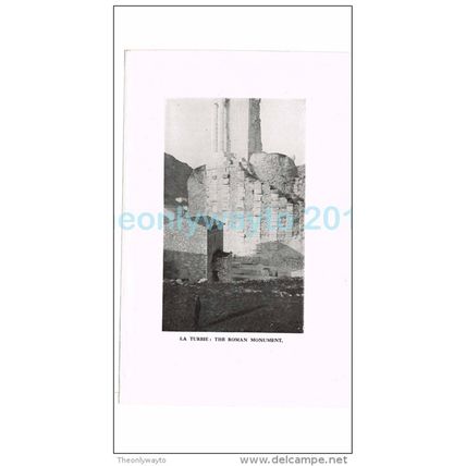 LA TURBIE, ROMAN MONUMENT, FRANCE, PHOTO BOOK ILLUSTRATION, 1921
