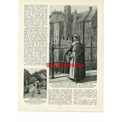 Sabot Maker & Women Miners, Belgium (Women OnReverse), Book Illustration, c1930