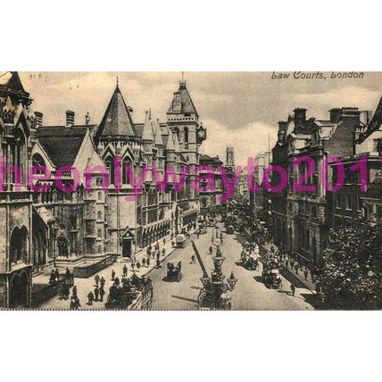Law Courts, London, 1907, Postcard