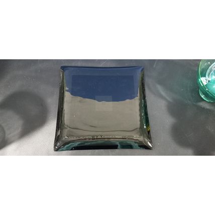 Flat Serving Tray Dish Mid Century Cera Glass Etruscan Frieze 22k Gold 11-3/4”