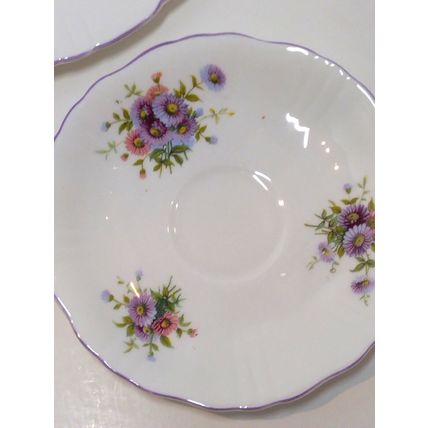 Vintage Bone China Hammersley & Co Salad -Tea Plates Floral Scalloped Rim 5 Pcs.