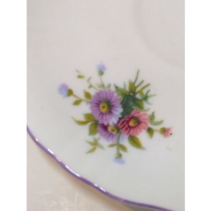 Vintage Bone China Hammersley & Co Salad -Tea Plates Floral Scalloped Rim 5 Pcs.
