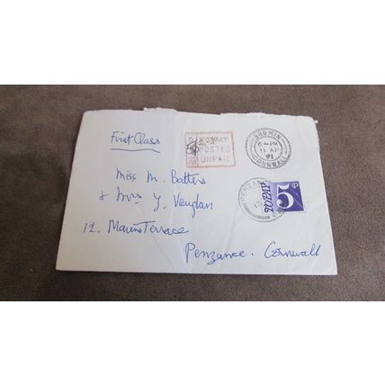 1971 GB Cover - Postage to pay / due - 5p - Bodmin / Penzance frank
