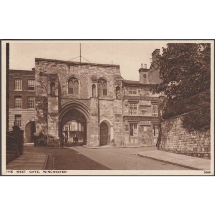 The West Gate, Winchester, Hampshire, c.1940 - Salmon Postcard