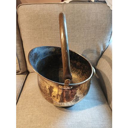 Vintage/Antique, Large, Brass & Bronze, Helmet Shaped, Coal Scuttle/Bucket