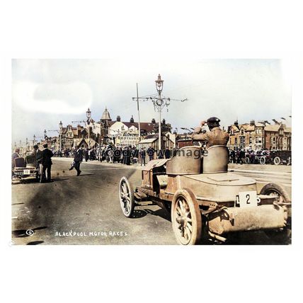 ptc2498 - Lancs. - Early Motor Racing on the Streets of Blackpool - print 6x4