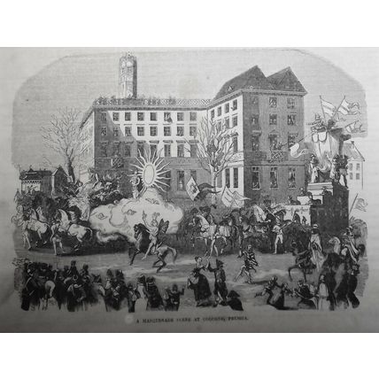 A Masquerade Scene At Cologne, Prussia - Gleason's Pictorial 1850s