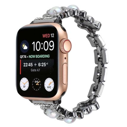 Flower Bracelet Metal Watch Band, For Apple Watch Series 8&7 45mm, For Apple Wat