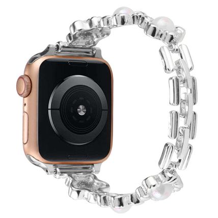 Flower Bracelet Metal Watch Band, For Apple Watch Series 8&7 45mm, For Apple Wat