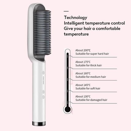 2 In 1 Hair Straightener Hot Comb - Negative Ion Curling Tong & Electric Hair